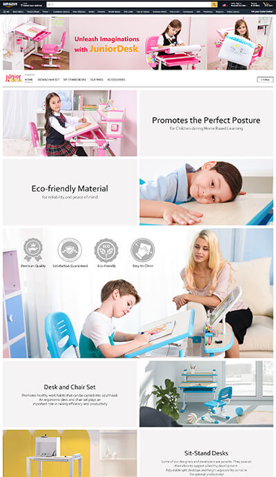 Amazon Storefront Templates-Junior Desk-Kids desk & Chair
